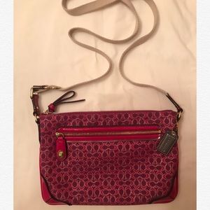 Coach pink, fuchsia, purple cross body bag